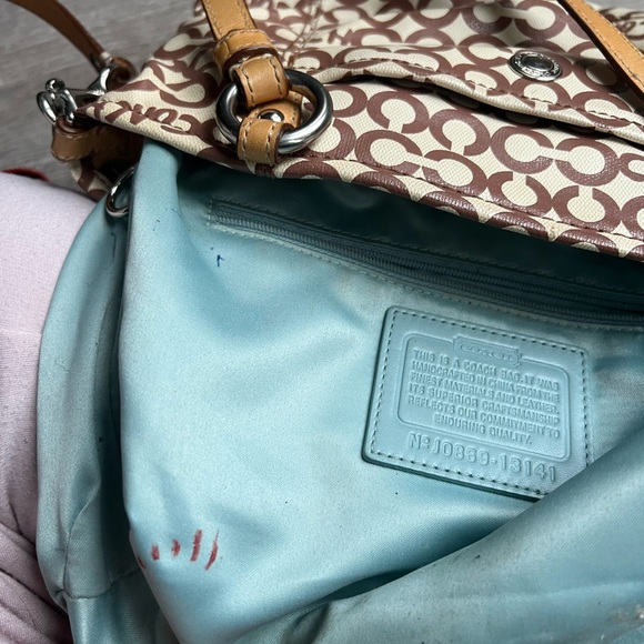 Coach Leah Optic Art Coated Canvas Convertible Shoulder Bag - Picture 6 of 8